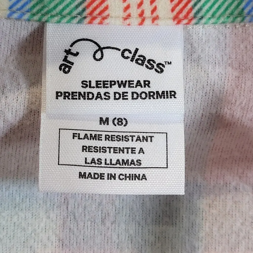 Art Class Short Sleeve Holiday Pajamas, Multi-color, Youth Sz M, NWT